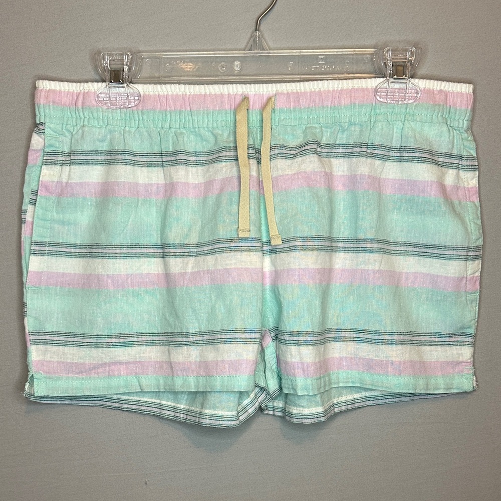 Patagonia Women’s Island Hemp Baggies Mint & Lavender Striped Shorts Small